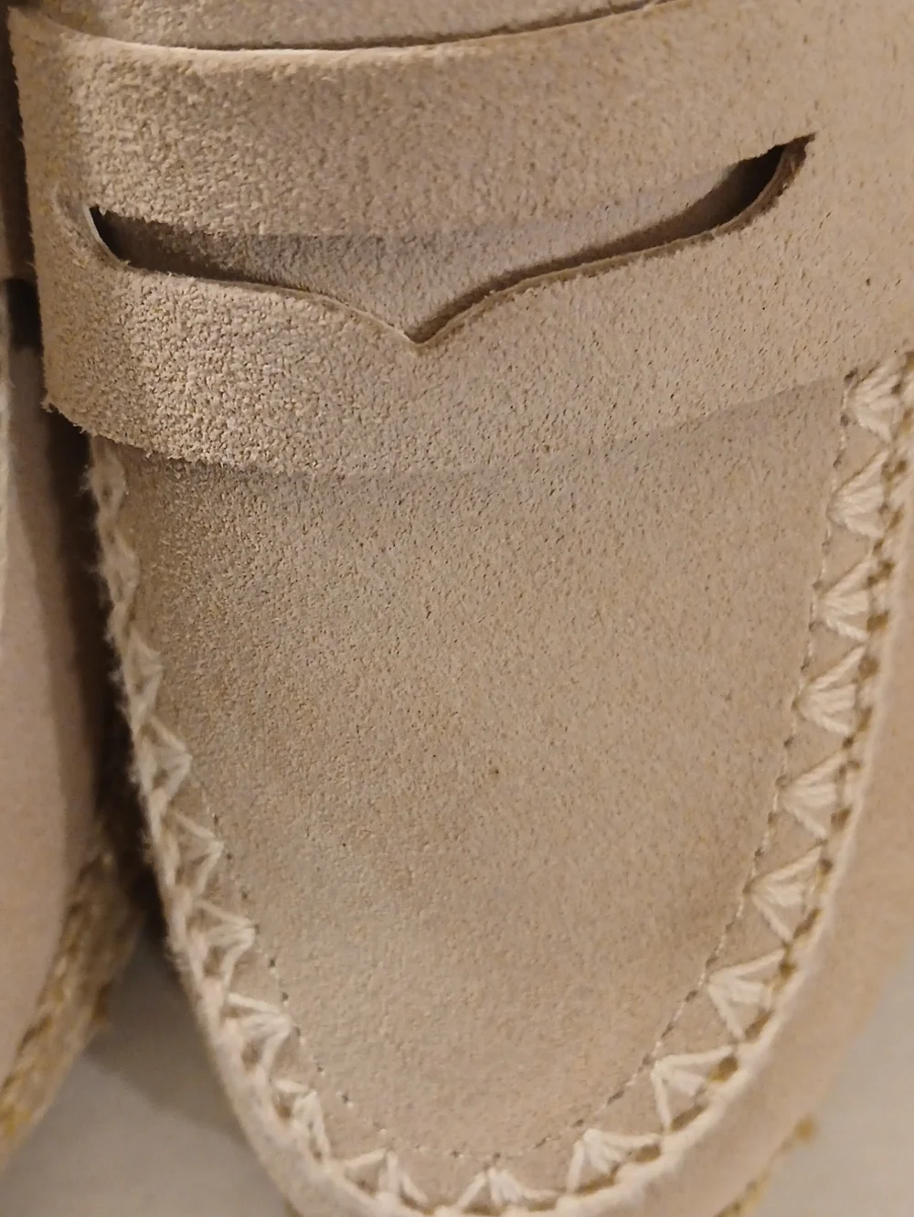 Dolce Vita Womens Beige Whipstitch Toe  Suede Leather Platform Penny Loafers 8.5